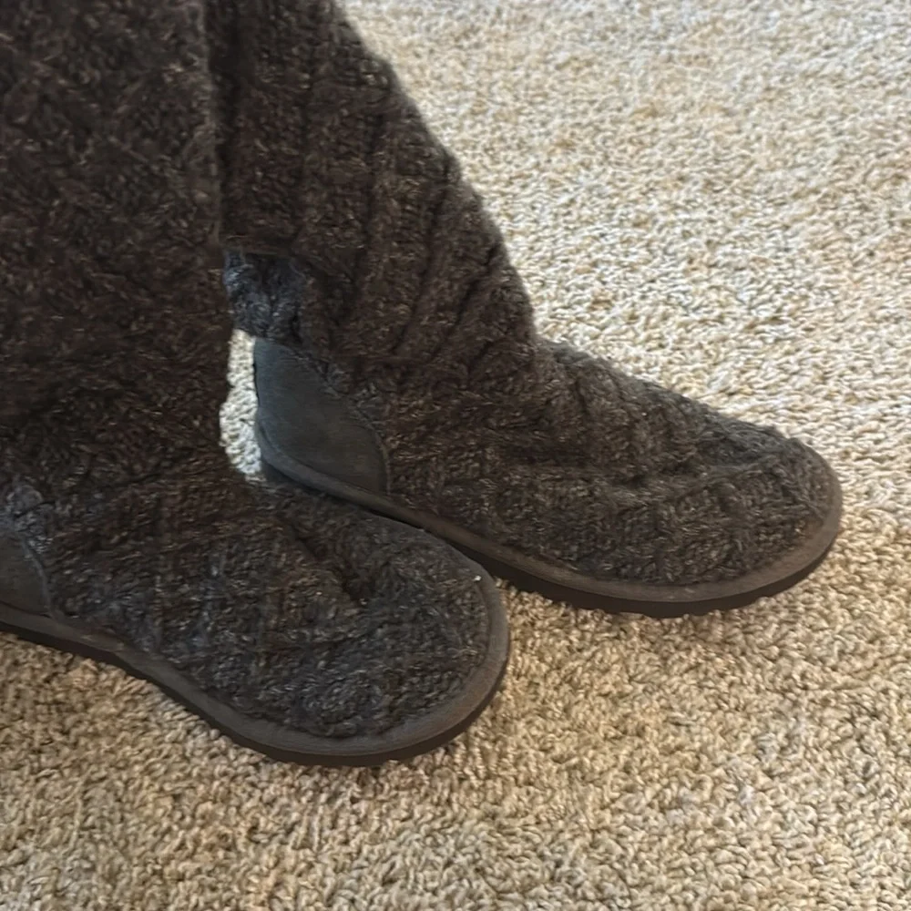 UGG Dark Gray Winter Tall Boots Size 6 EUC Designer Luxury
